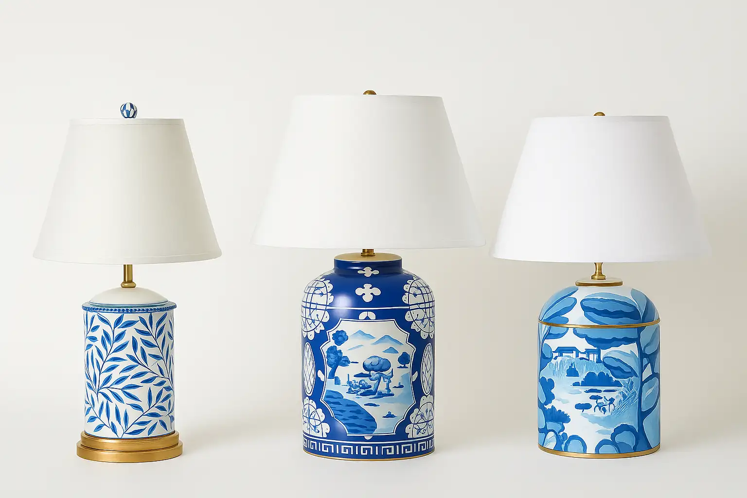 dana gibson lamps , Small Canton Table Lamp (Blue)