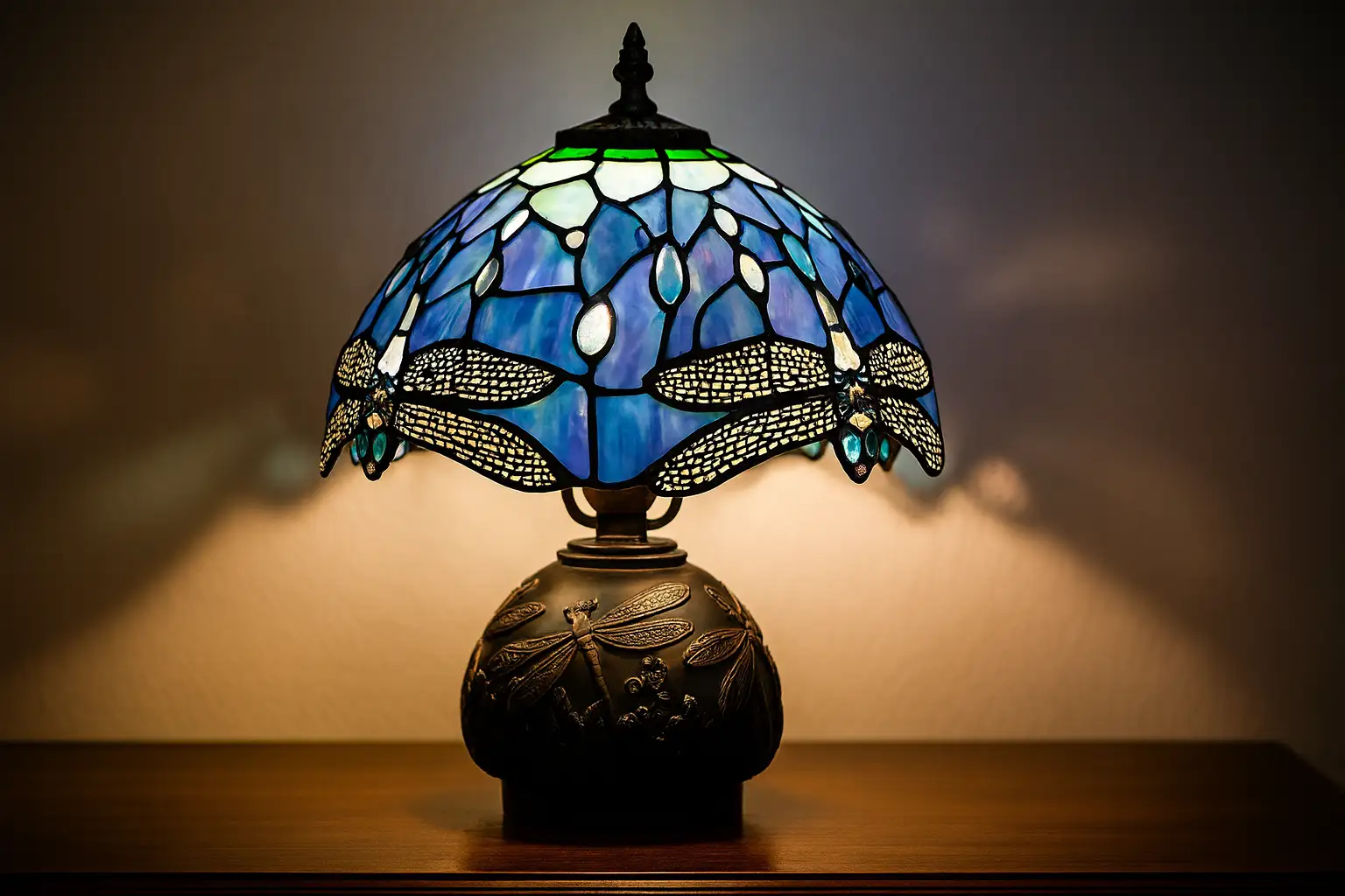 Bedside Lamp — Blue Dragonfly